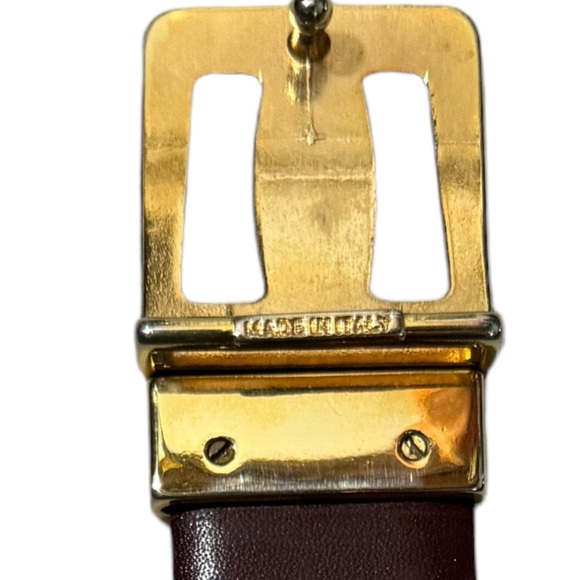 Geoffrey Beene leather belt Reversible Smooth 44 Italy Brown Gold Silver - Picture 11 of 11